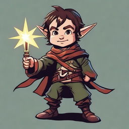 Generate an image of a halfling character from Dungeons and Dragons holding a morning star