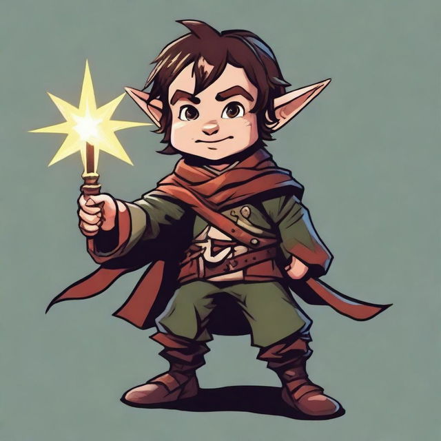 Generate an image of a halfling character from Dungeons and Dragons holding a morning star