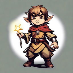 Generate an image of a halfling character from Dungeons and Dragons holding a morning star