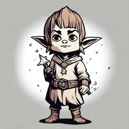 Generate an image of a scary halfling character from Dungeons and Dragons holding a morning star