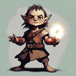 Generate an image of a stout, scary halfling character from Dungeons and Dragons holding a morning star