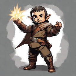 Generate an image of a stout halfling character from Dungeons and Dragons holding a morning star