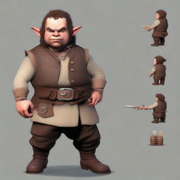 Generate an image of a stout halfling character