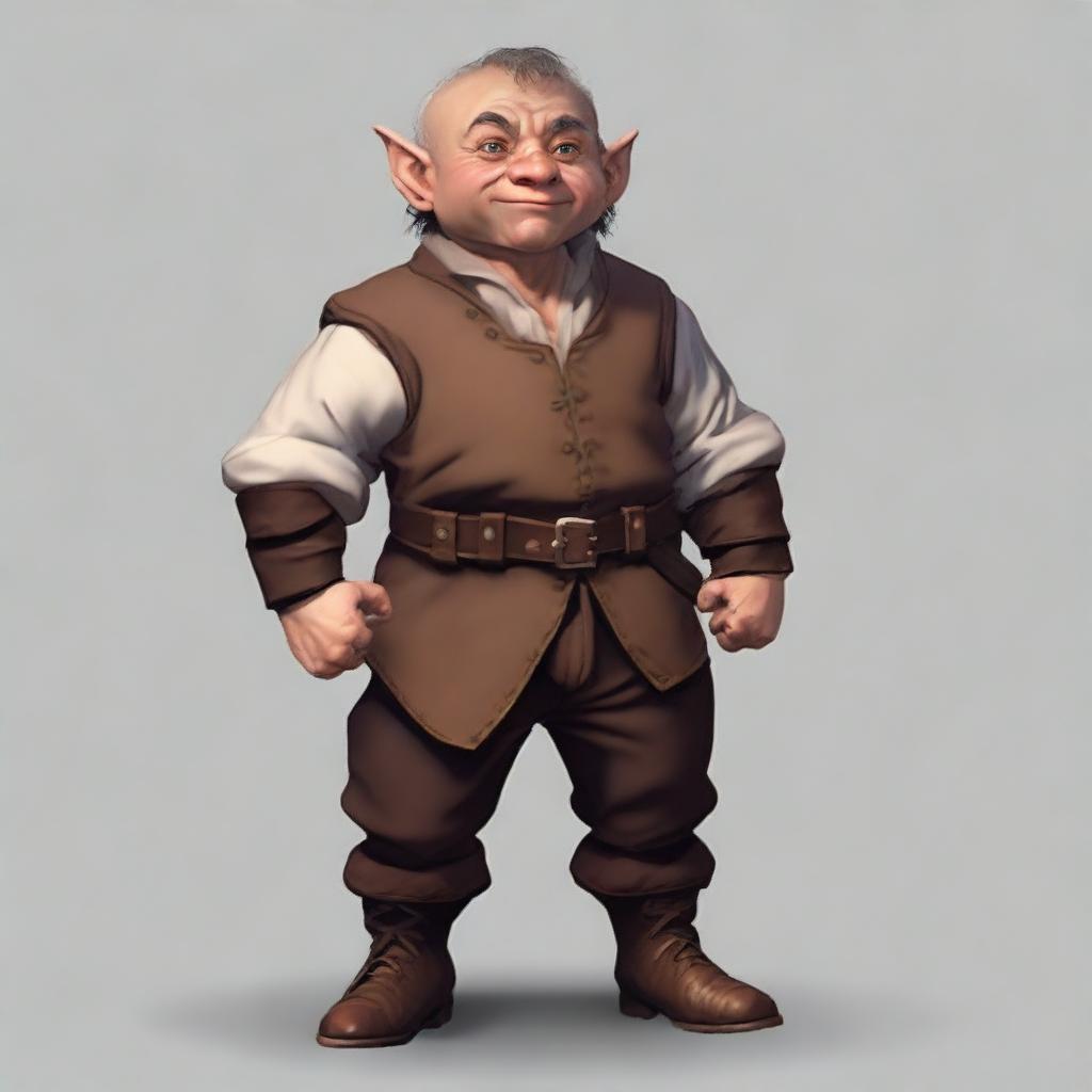 Generate an image of a stout halfling character