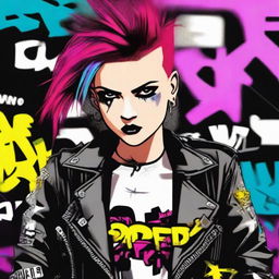 Generate an image of a punk style girl