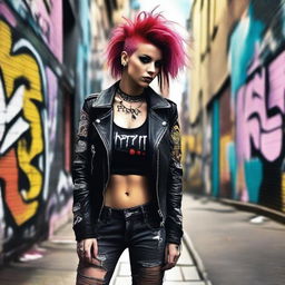 Generate an image of a punk style girl