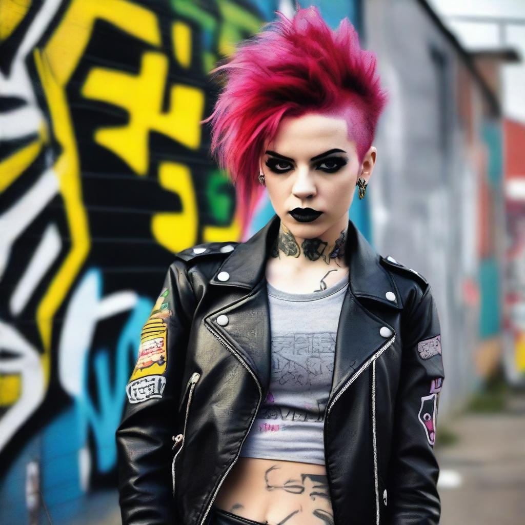 Generate an image of a punk style girl