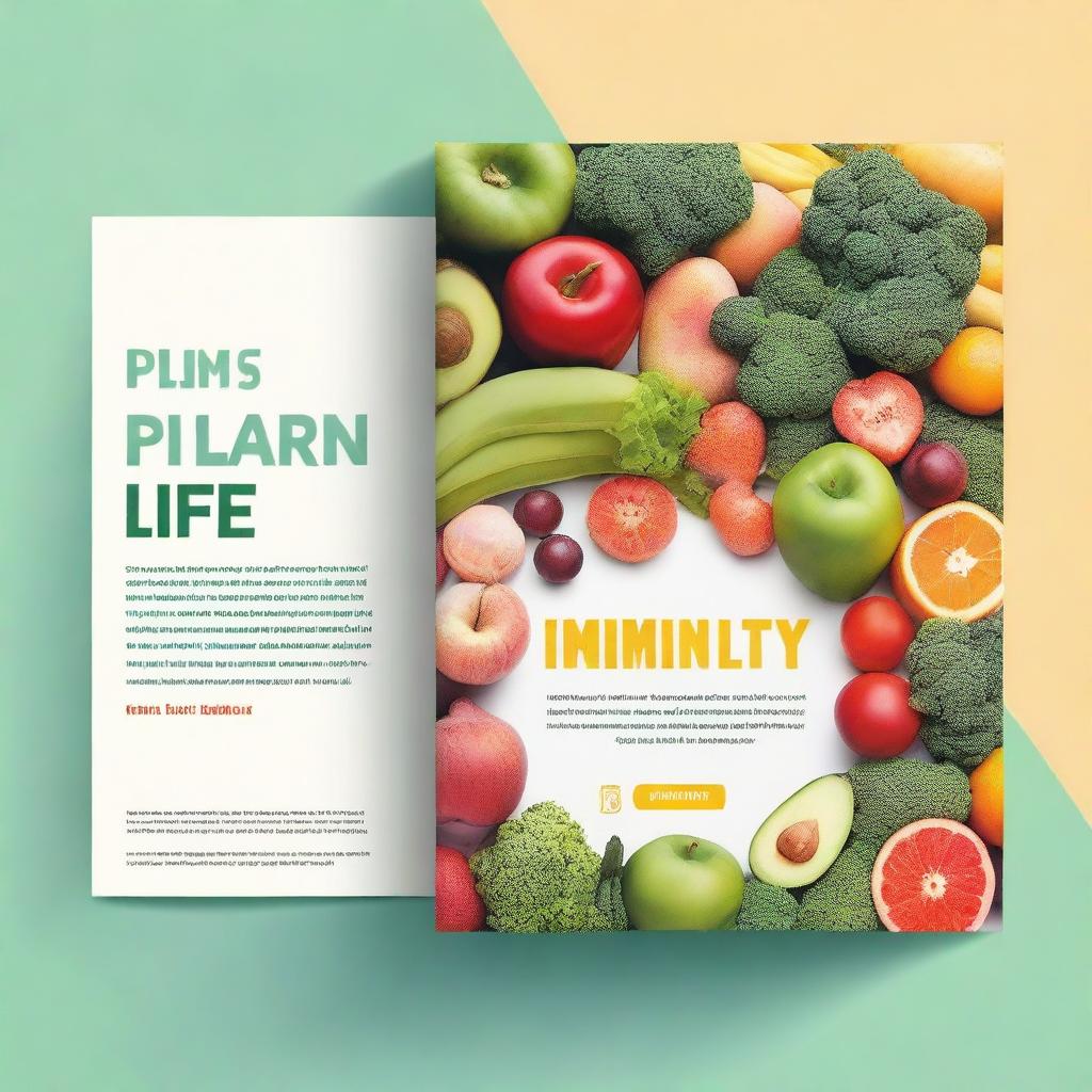 Create an e-book cover with the theme 'Five Pillars for a Healthy Life: Strengthening your Immunity'