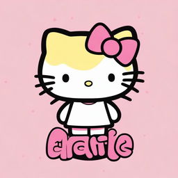 Generate an image of the character Hello Kitty, but with the name 'María José' written in a cute and friendly style.