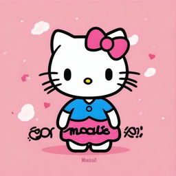 Generate an image of the character Hello Kitty, but with the name 'María José' written in a cute and friendly style.