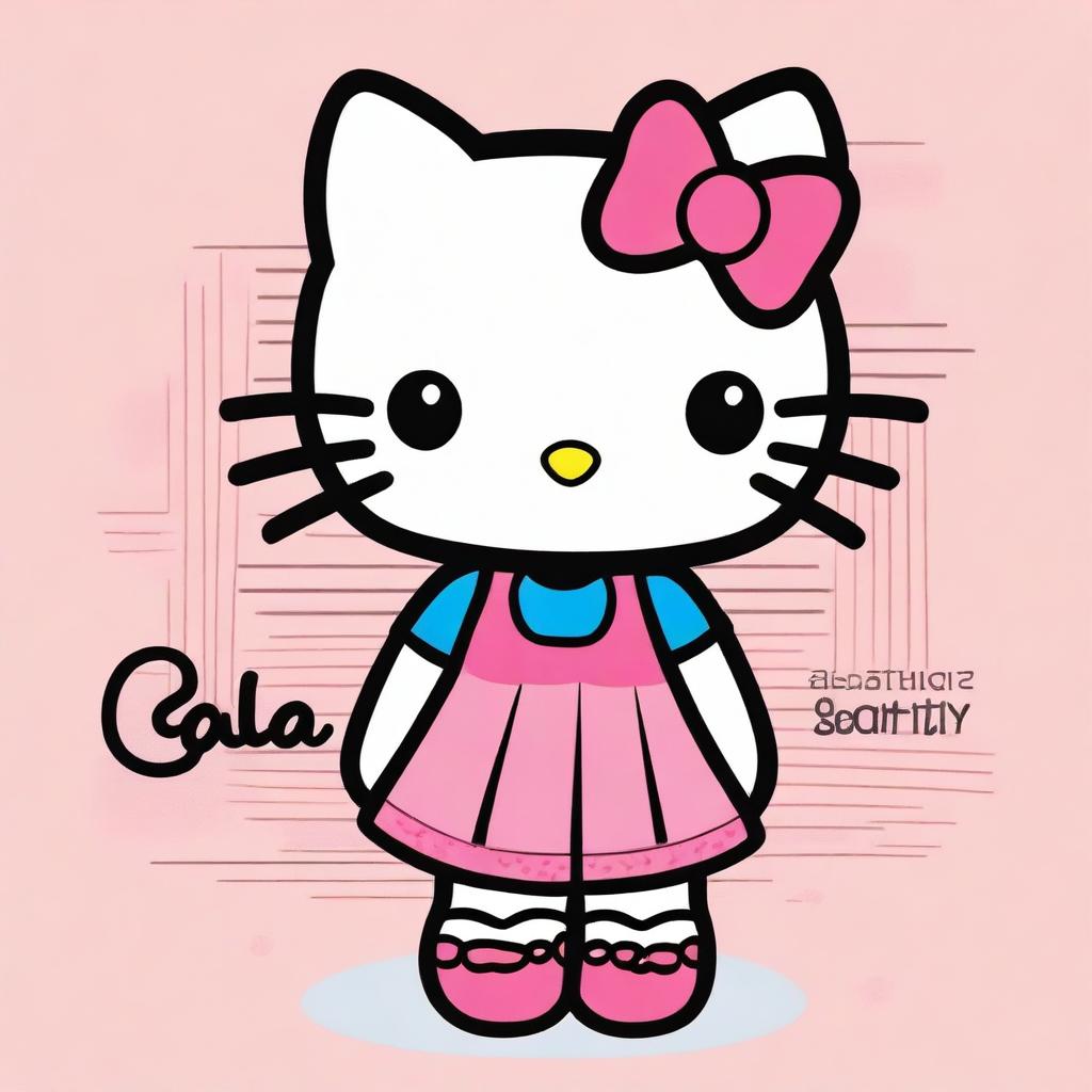 Generate an image of the character Hello Kitty, but with the name 'Sol Beatriz' written in a cute and friendly style.