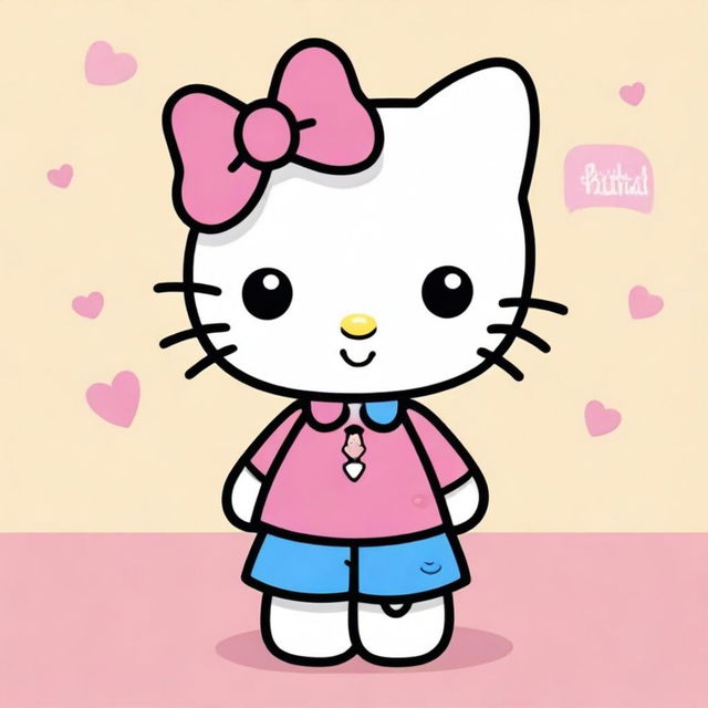 Generate an image of the character Hello Kitty, but with the name 'Sol Beatriz' written in a cute and friendly style.