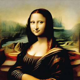 Generate an image of 'La Joconde', also known as the Mona Lisa, the world-renowned painting by Leonardo da Vinci