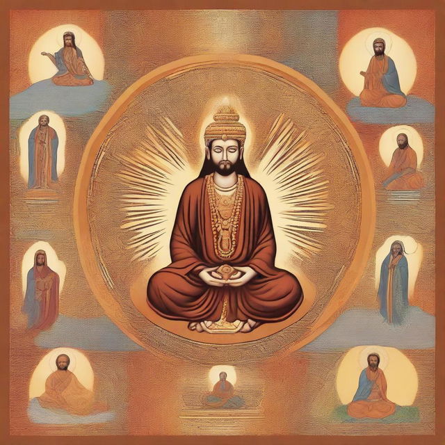 Generate an image that depicts various interpretations of God, showcasing a range of religious, spiritual, and cultural perspectives