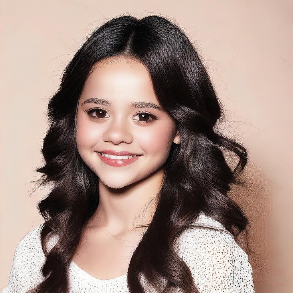 Generate an image of Jenna Ortega, a popular young actress known for her roles in various TV shows and films