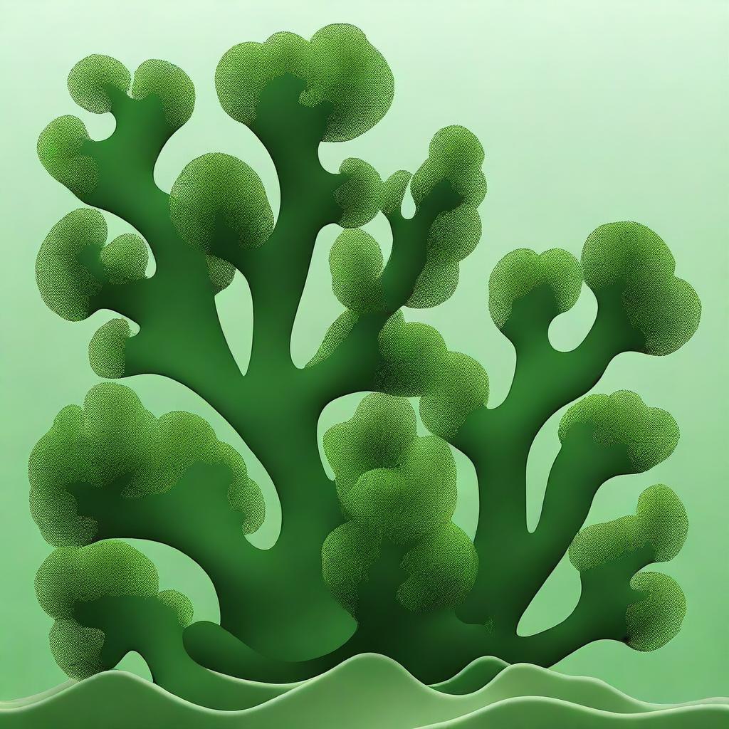 Create a 3-dimensional image of seaweed