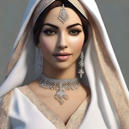 Generate a high quality, high detail, photorealistic image of an Arabic woman