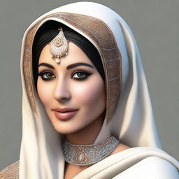 Generate a high quality, high detail, photorealistic image of an Arabic woman