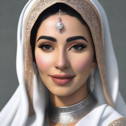 Generate a high quality, high detail, photorealistic image of an Arabic woman