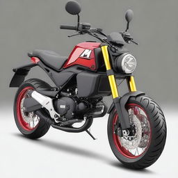 Generate an image of a 2016 Honda Grom modified into a chopper-style motorbike