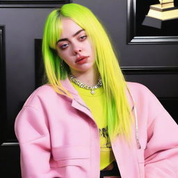 Billie Eilish, the Grammy-winning singer, known for her unique style and soulful voice