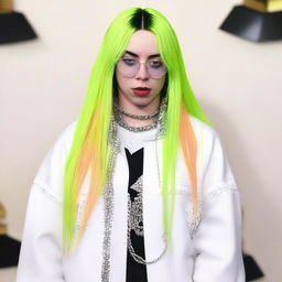 Billie Eilish, the Grammy-winning singer, known for her unique style and soulful voice