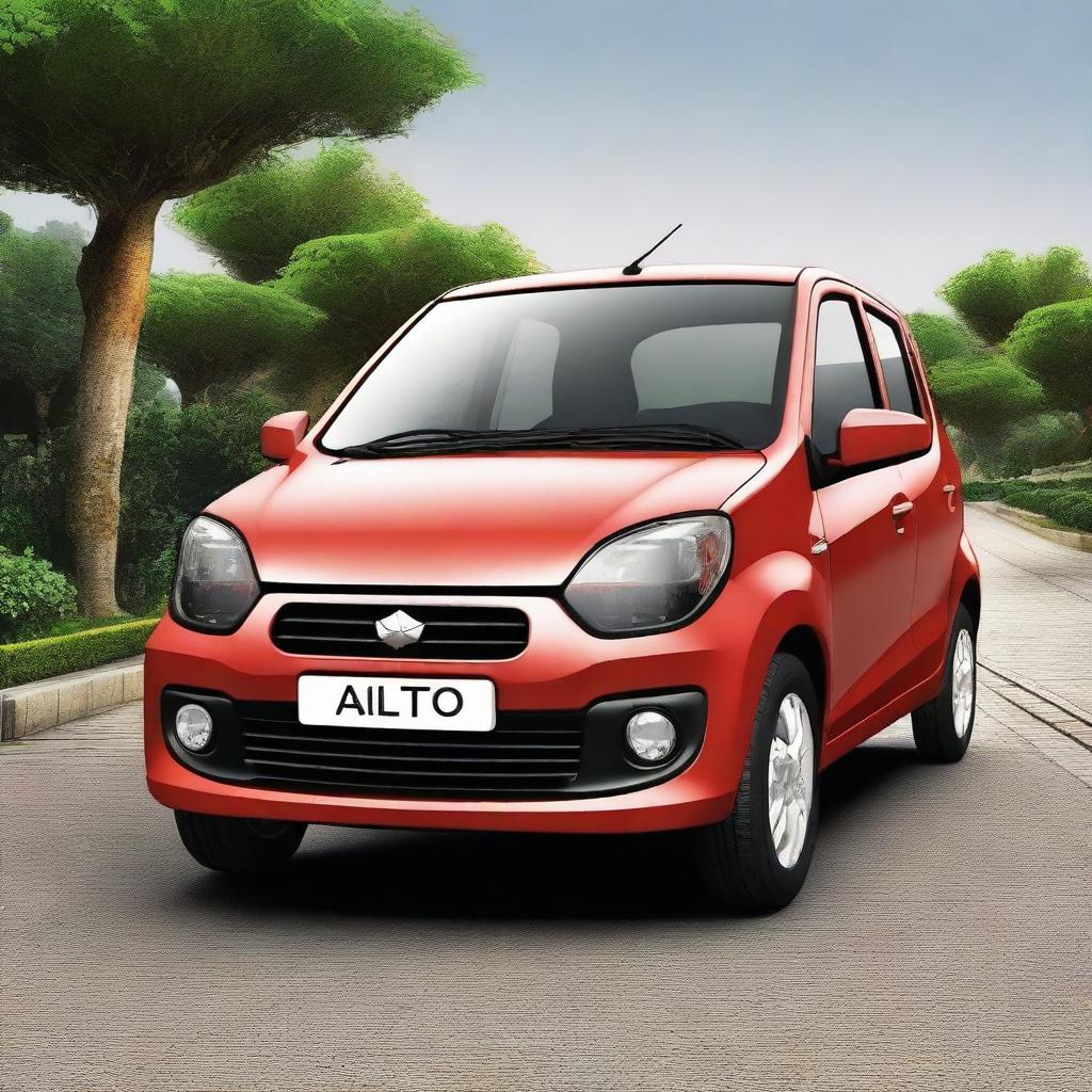 Generate an image of a sedan version of the Maruti Alto 800