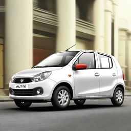 Generate an image of a sedan version of the Maruti Alto 800