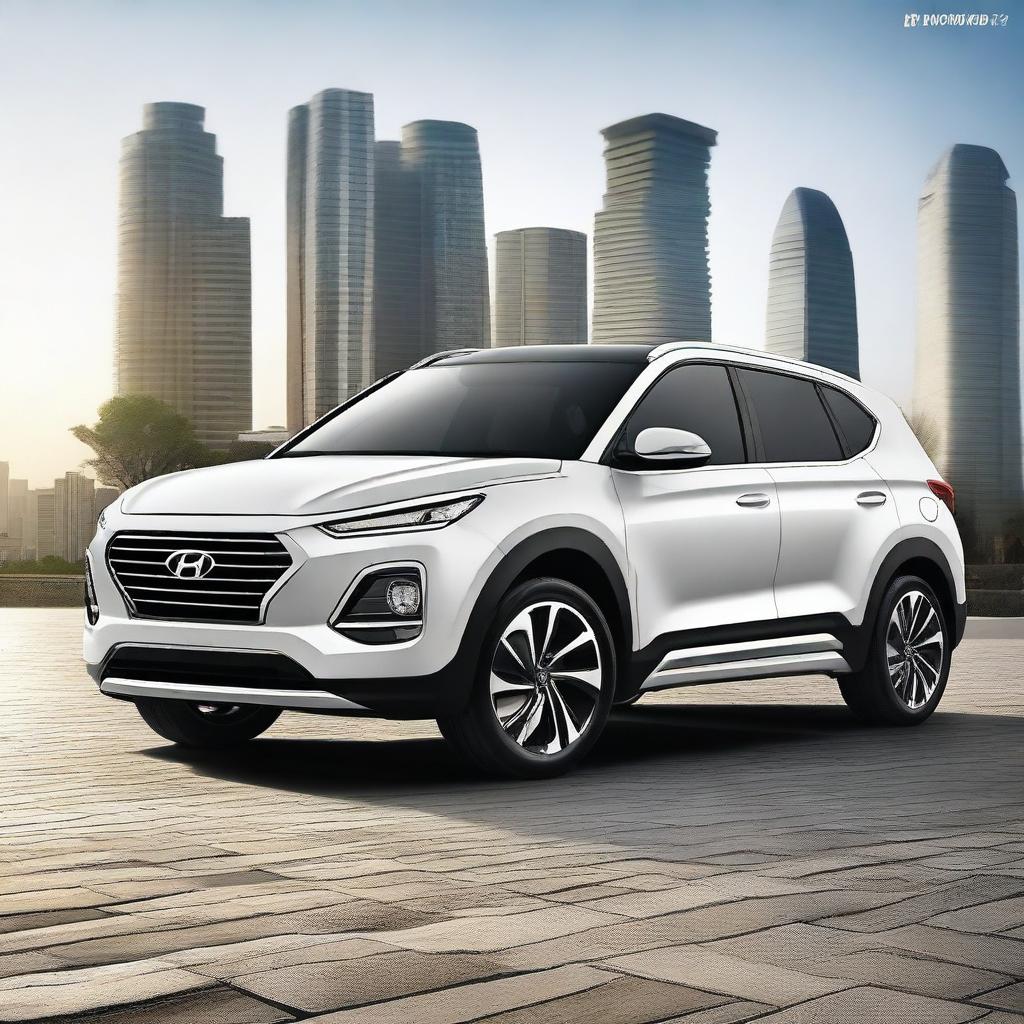 Create an image of a car that combines the features of all Hyundai cars available in India