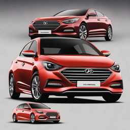 Create an image of a car that combines the features of all Hyundai cars available in India