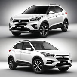 Generate an image of a car that combines the designs of the Hyundai Creta and the Hyundai Verna