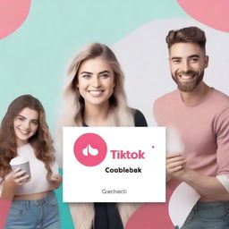 Create an image for a webinar email invitation dedicated to TikTok, where collaborators will be the guests