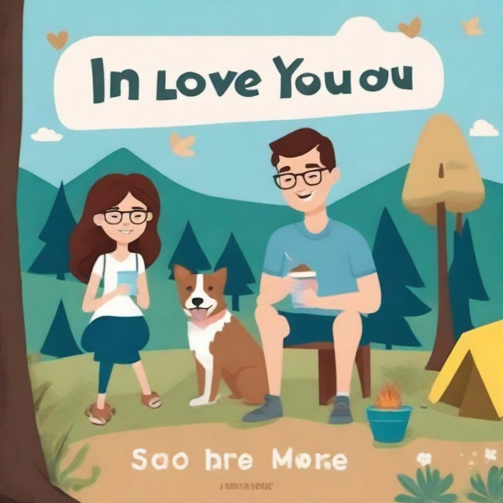 Design a modern romance book cover titled 'I Love You S'more'