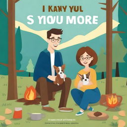 Design a modern romance book cover titled 'I Love You S'more'