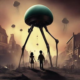 Generate an image of a Disney adaptation of the 'War of the Worlds' movie