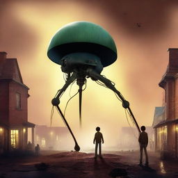 Generate an image of a Disney adaptation of the 'War of the Worlds' movie