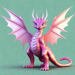 Generate an image of a dragon with delicate fairy wings