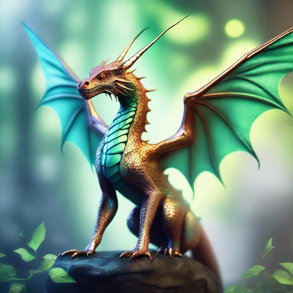 Generate an image of a dragon with delicate fairy wings