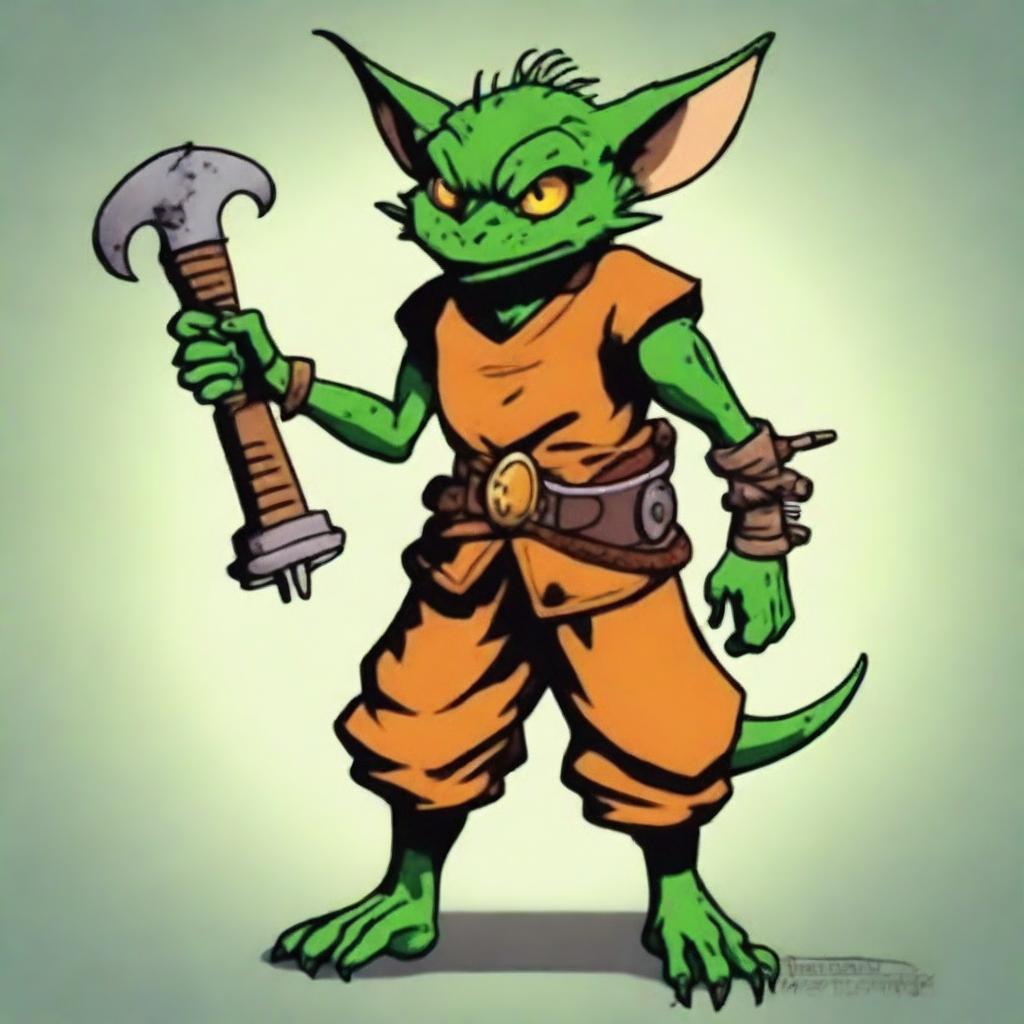 Generate an image of a Kobold Artificer, a small reptilian creature from fantasy lore