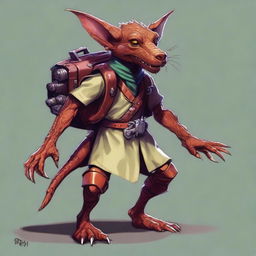 Generate an image of a Dungeons & Dragons style Kobold Artificer