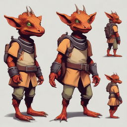 Generate an image of a Dungeons & Dragons style Kobold Artificer