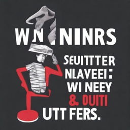 Design a graphic t-shirt with the phrase 'Winners never quit, and quitters never win