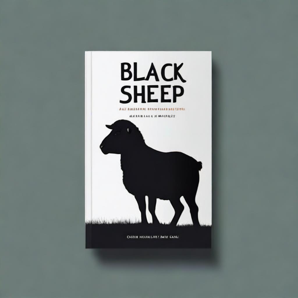 Create a book cover for a collection of poems titled 'Black Sheep, Dark Horse'