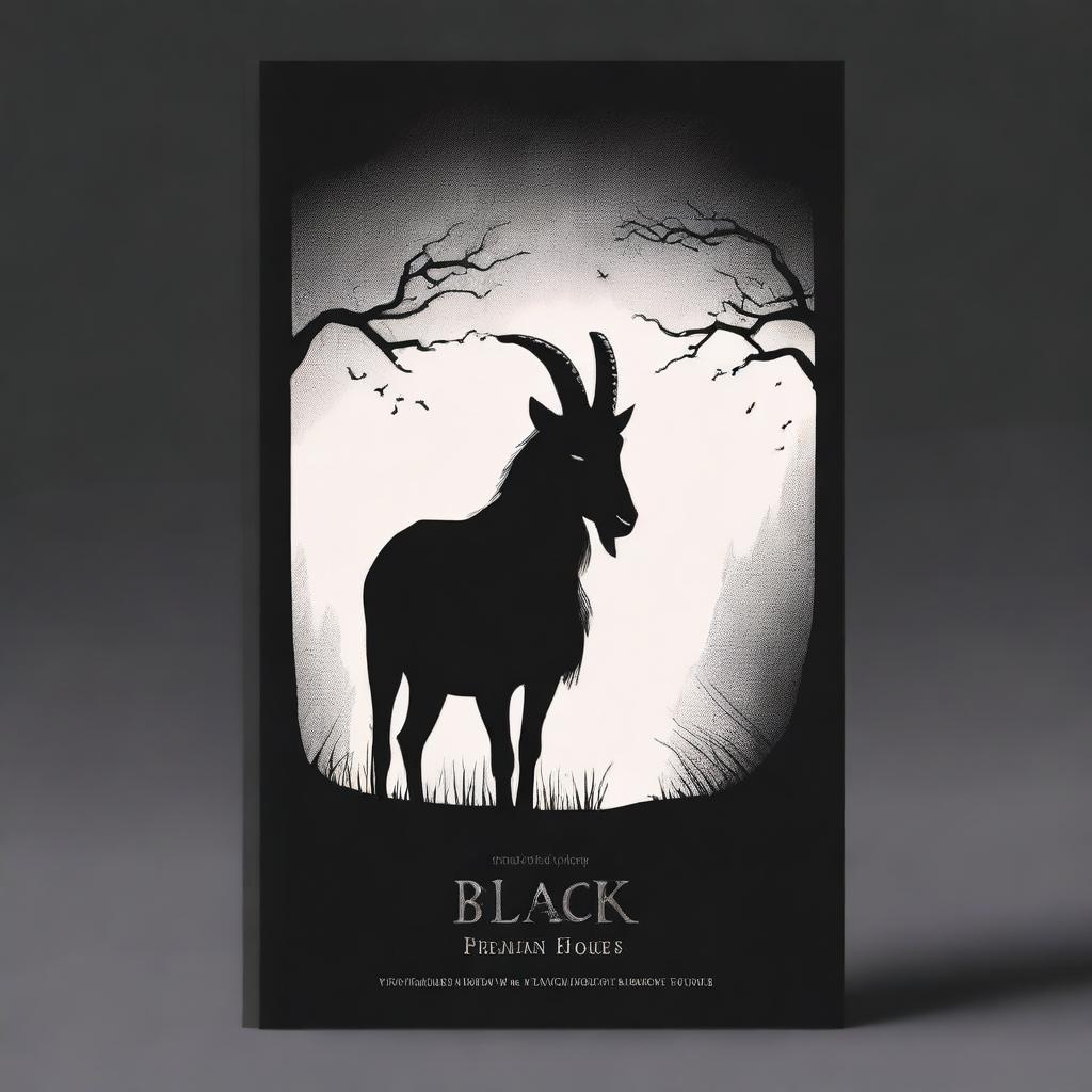 Create a book cover for a poetry collection titled 'Black Goat, Dark Horse'