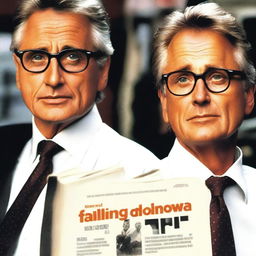 Create a movie poster for the sequel to 'Falling Down' with Michael Douglas