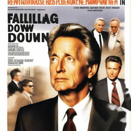 Create a movie poster for the sequel to 'Falling Down' with Michael Douglas