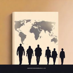 Create a minimalist book cover featuring a silhouette of a person or a group of people walking or journeying against a clean background