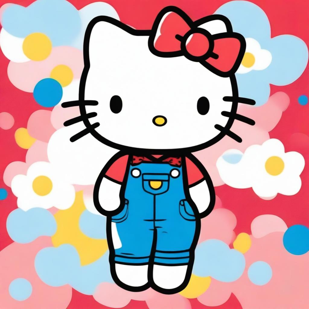 A cute and vibrant image of Hello Kitty, the popular Japanese character