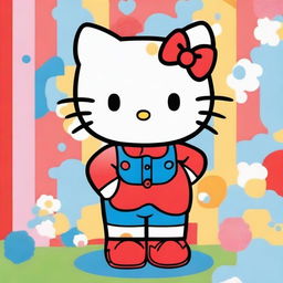 A cute and vibrant image of Hello Kitty, the popular Japanese character