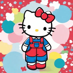 A cute and vibrant image of Hello Kitty, the popular Japanese character